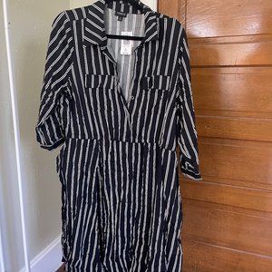 Black and White Midi Dress